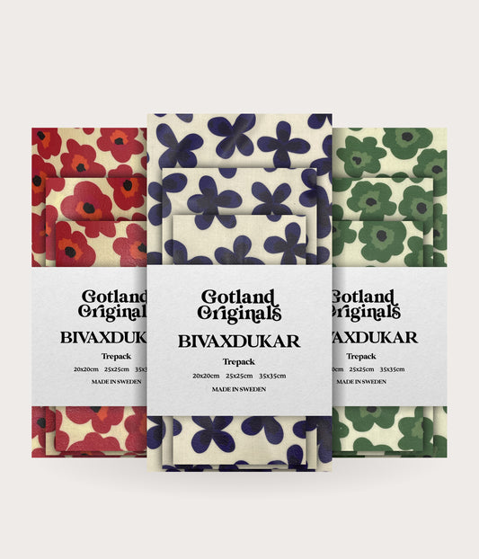 9 pack Color Mix bivaxdukar i röd, blå och grön