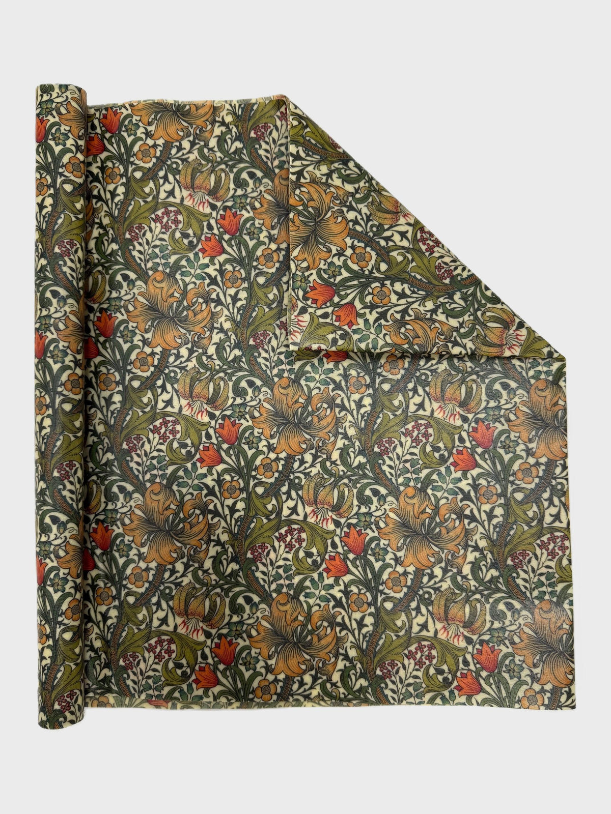 Utrullad William Morris bivaxrulle i mönster Golden Lily