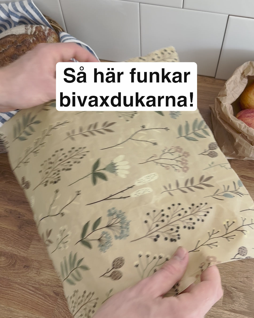 Film med Fårö mönster om hur man använder bivaxdukar och diskar dem